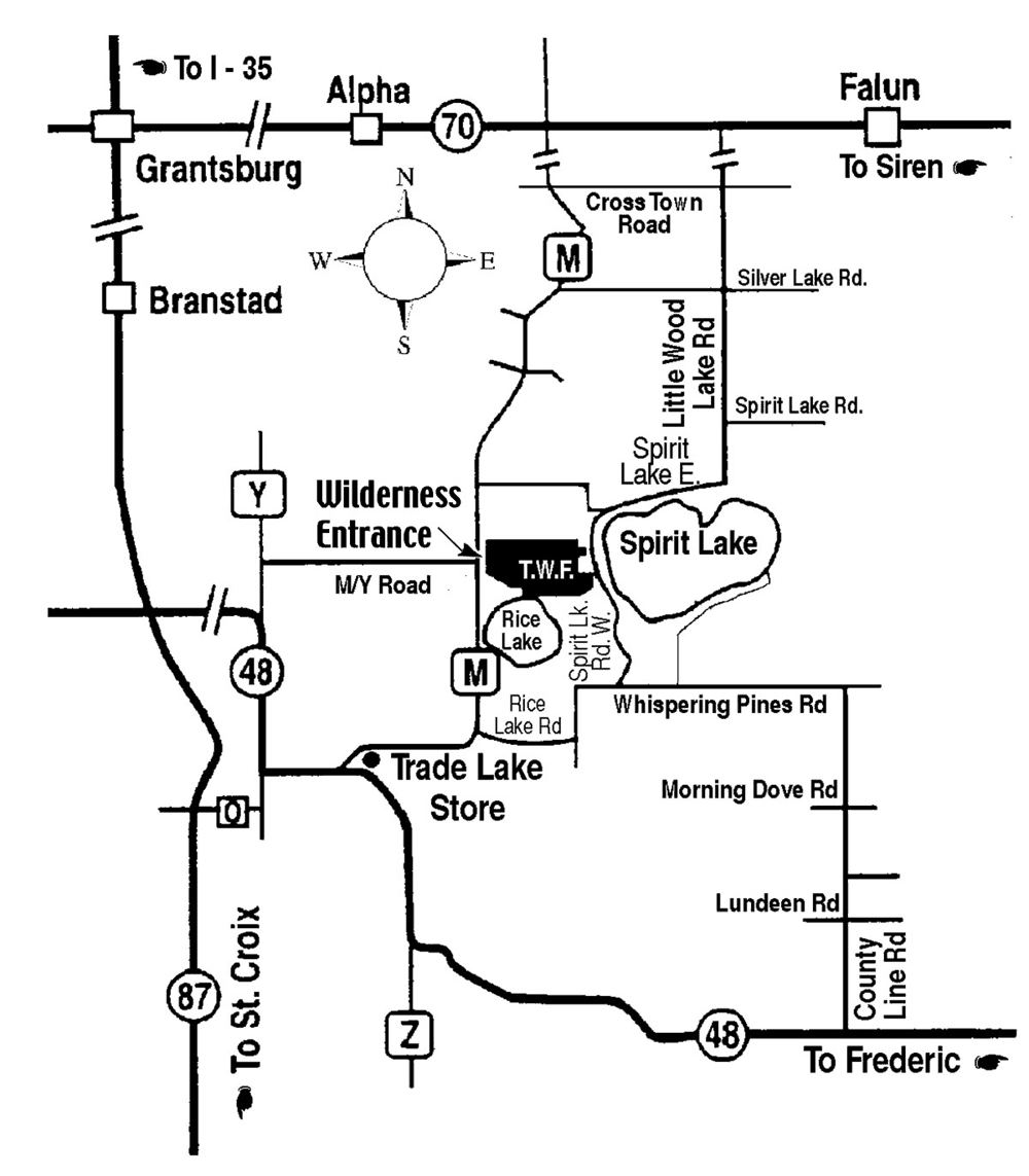 Map to the Wilderness Fellowship entrance